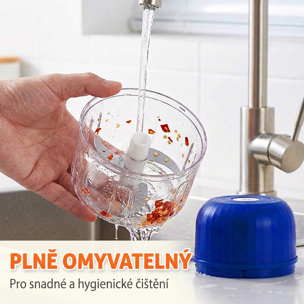 🔥🔥 Bezdrátový elektrický mini sekáček – Výkonný kuchyňský pomocník pro rychlé sekání masa, zeleniny a dětské stravy ✨