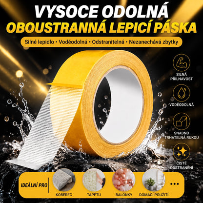 PKNEW® Odolná oboustranná páska🍇, silné lepidlo, voděodolná a odstranitelná, beze stop, ideální pro koberce, tapety, balónky a domácí použití 💎
