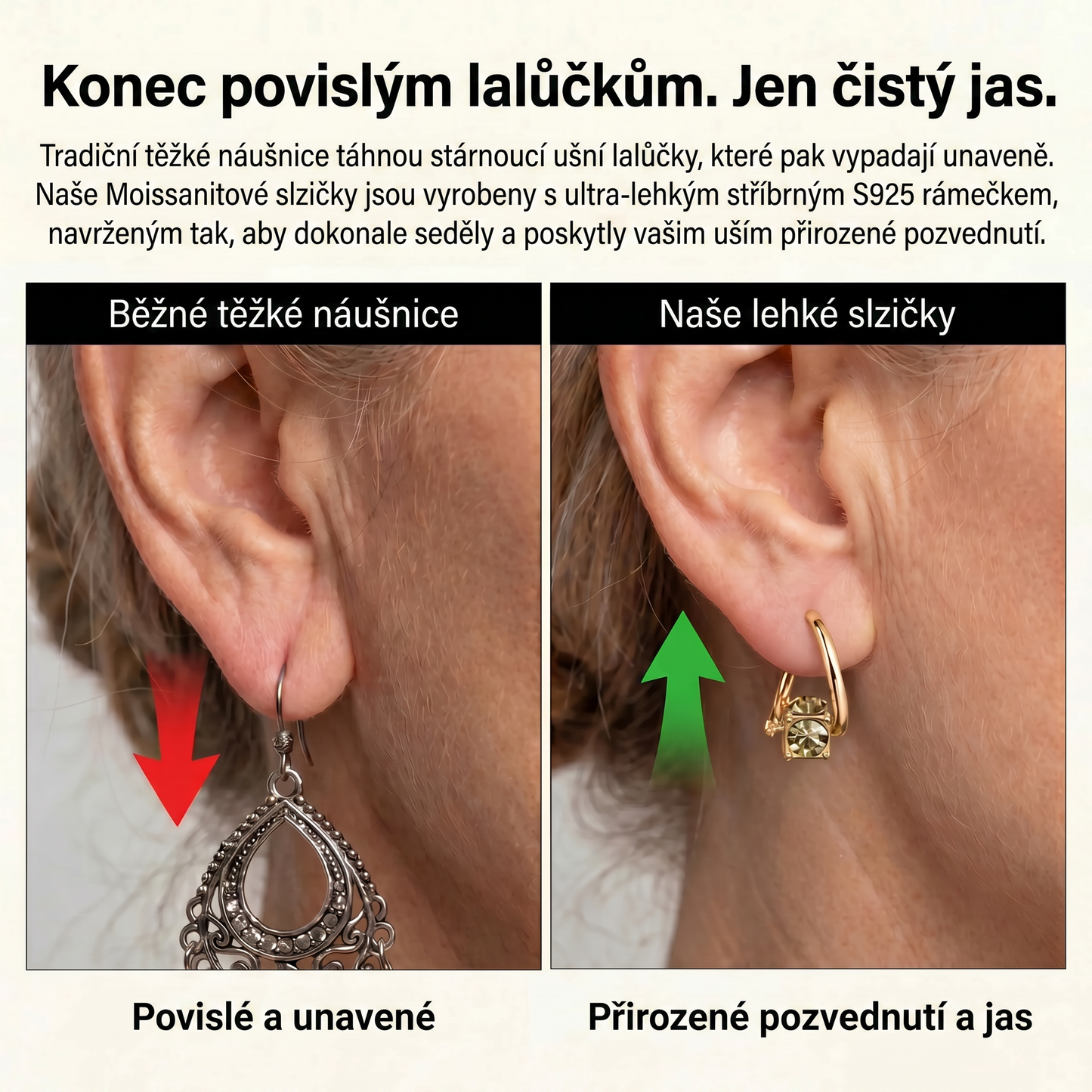 🌈 POSLEDNÍ DEN: SLEVA 90 % | 1karátové „tančící“ náušnice z moissanitu – pohodlí a třpyt, který si zasloužíte 💎