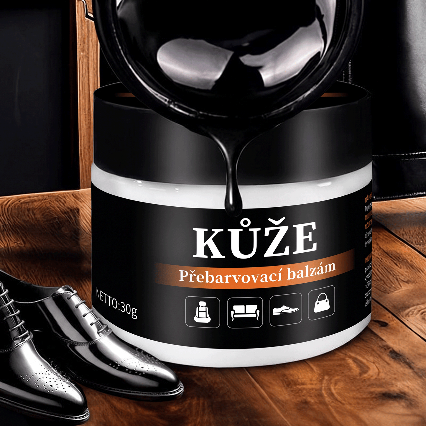 PKNEW® Intenzivní balzám na obnovu barvy kůže✨ – Oživuje vybledlý vzhled, sjednocuje barvu a pomáhá zakrýt oděrky na botách, sedačkách, kabelkách i autosedačkách 💕