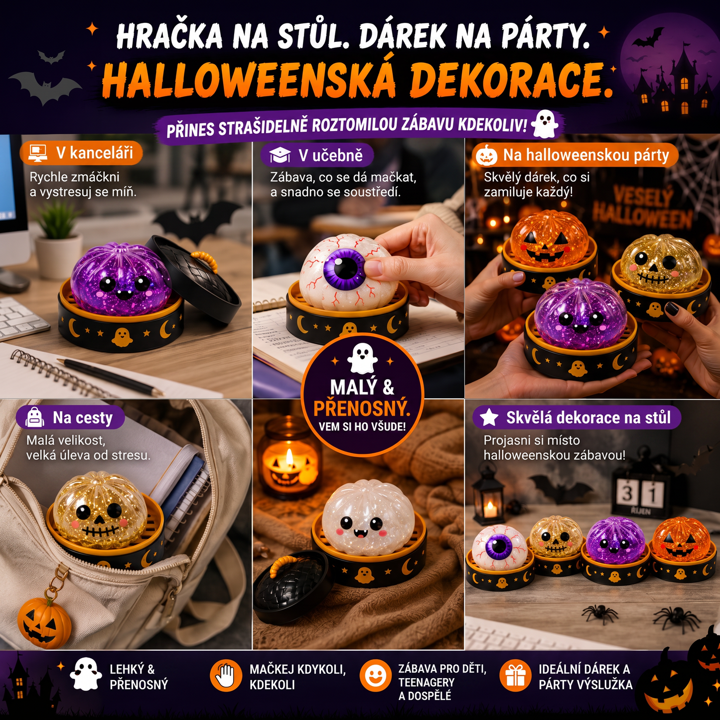 PKNEW® 70% SLEVA DNES 🎃 Halloweenská tajemná krabička s antistresovým knedlíčkem 💎