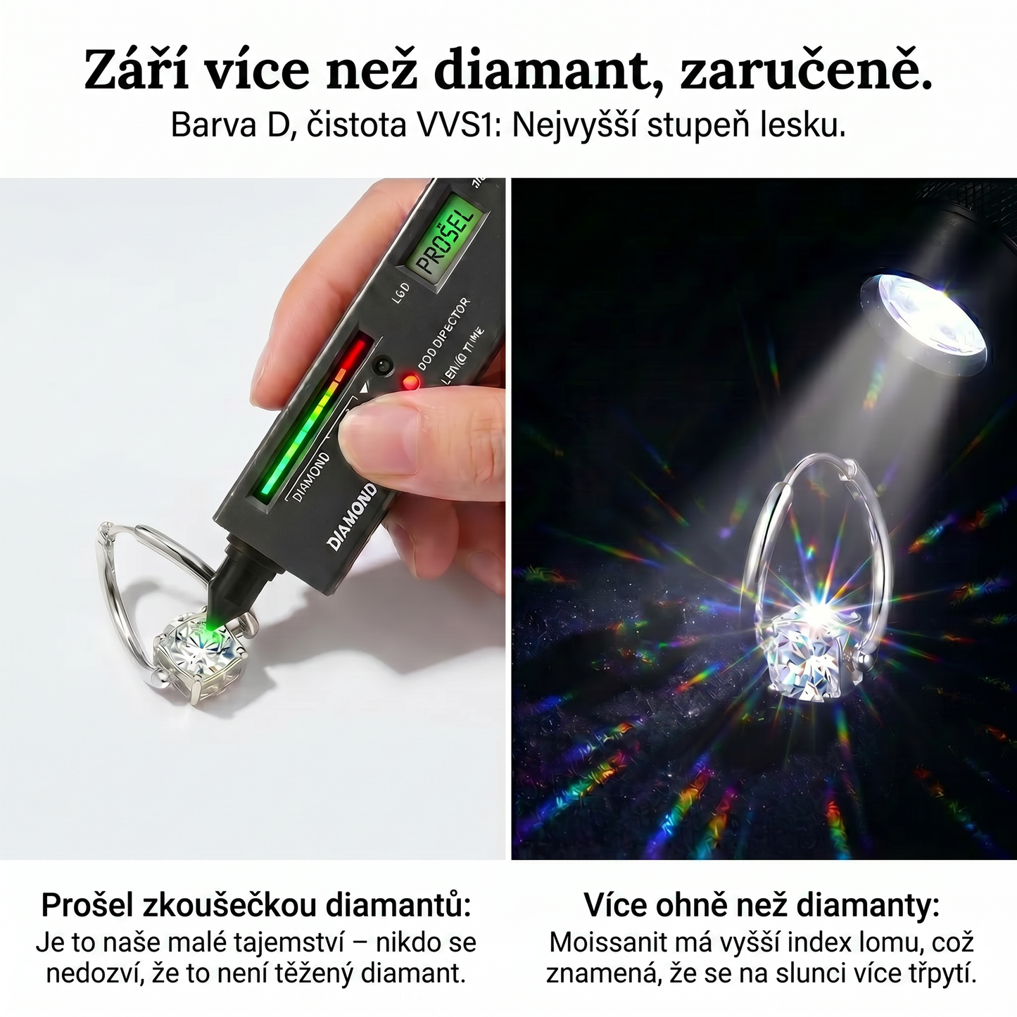 🌈 POSLEDNÍ DEN: SLEVA 90 % | 1karátové „tančící“ náušnice z moissanitu – pohodlí a třpyt, který si zasloužíte 💎