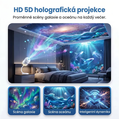 PKNEW® 🍈NEXT-GEN SMART PROJECTION HD Inteligentní dynamický 5D holografický noční projektor 💫