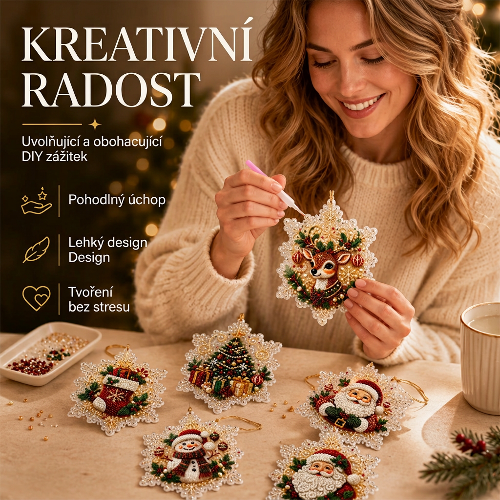 🎄 Časově omezená sleva 55 % 🎄 Sada vánočních DIY malovacích závěsných ozdob 💎