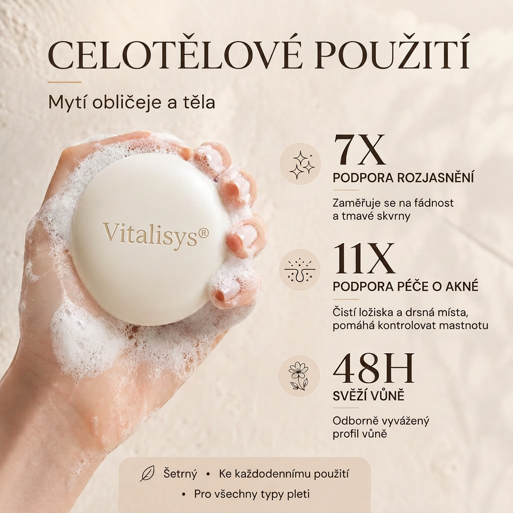 🔥🔥Vitalisys® Niacinamidové rozjasňující mýdlo pro pleť, tmavé skvrny a pihy 💆‍♀️