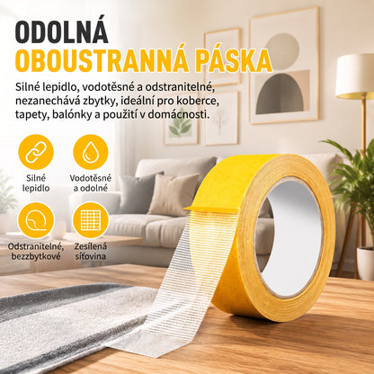 PKNEW® Odolná oboustranná páska🍇, silné lepidlo, voděodolná a odstranitelná, beze stop, ideální pro koberce, tapety, balónky a domácí použití 💎