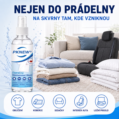 PKNEW® Ekologický víceúčelový odstraňovač skvrn v spreji 💧 – Rychle působící hloubkový čistič bez dráždivých chemikálií 💖