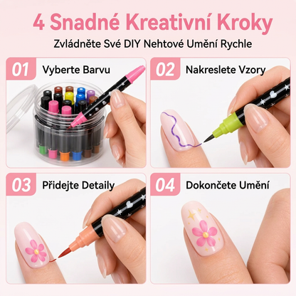 POSLEDNÍ DEN · 50% SLEVA 🌈 Sada 24 barev oboustranných per na nehty 💕