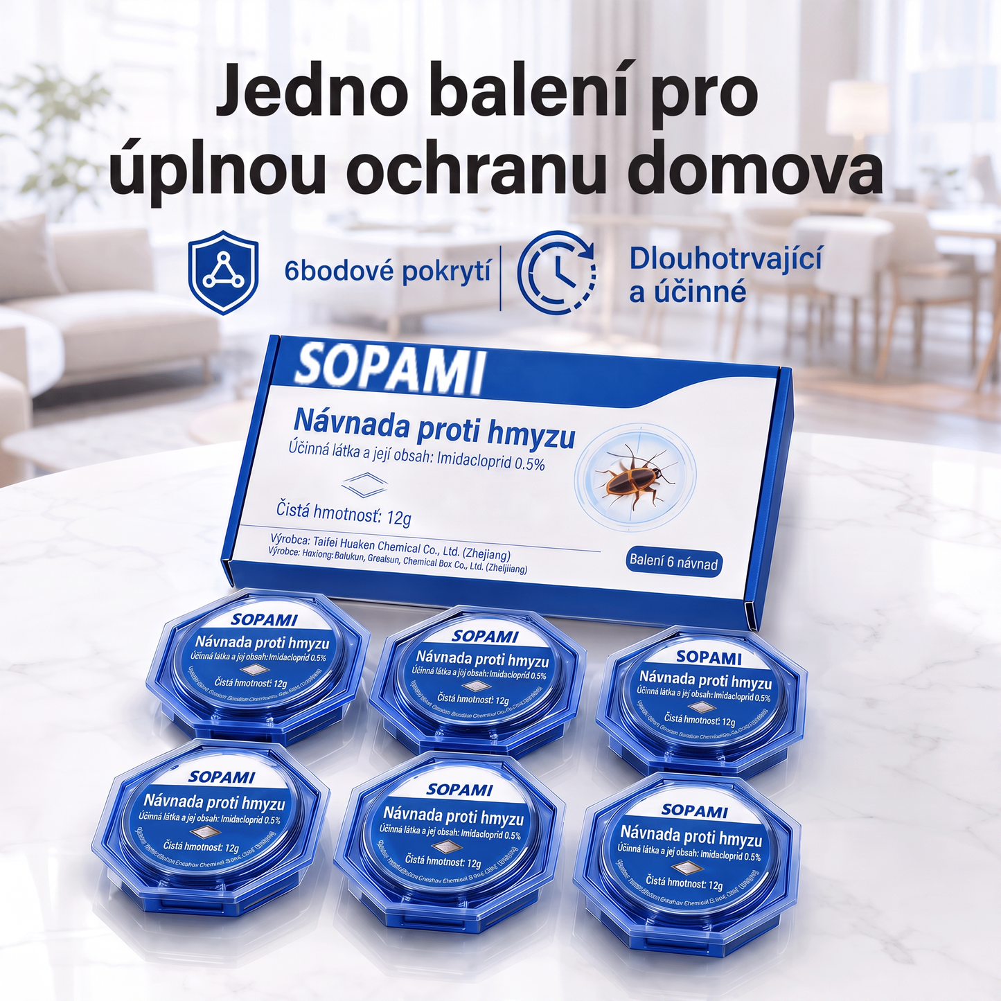 PKNEW® 🪳 Chytrá návnadová stanice proti švábům s řetězovým účinkem 🛡️ – zasáhne i skrytá ohniska, pomáhá zlikvidovat celou kolonii a chrání domácnost až 2 roky ✨