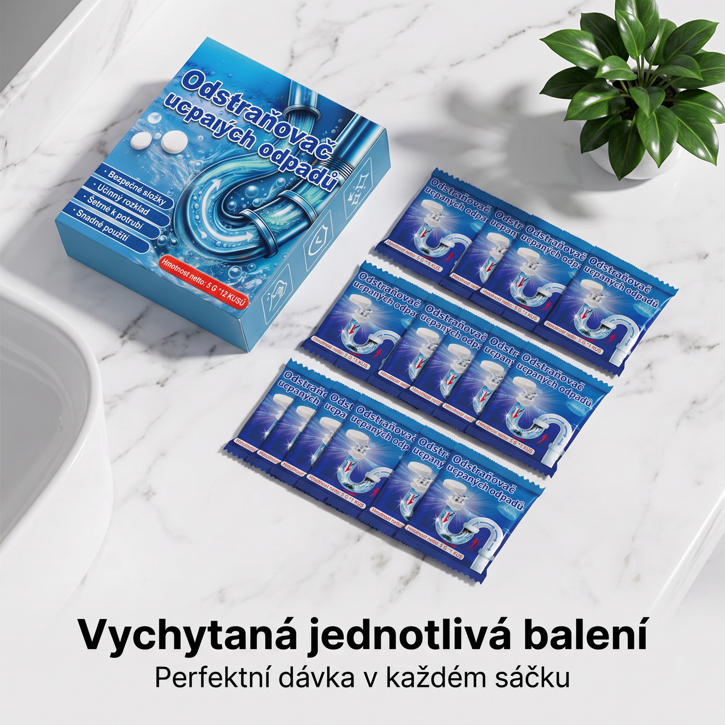 𝐏𝐊𝐍𝐄𝐖® Šumivé tablety na čištění a zprůchodnění odpadů 💧| Snadno odstraňují vlasy, mastnotu a zbytky mýdla 💎