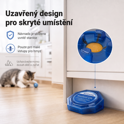 PKNEW® 🪳 Chytrá návnadová stanice proti švábům s řetězovým účinkem 🛡️ – zasáhne i skrytá ohniska, pomáhá zlikvidovat celou kolonii a chrání domácnost až 2 roky ✨
