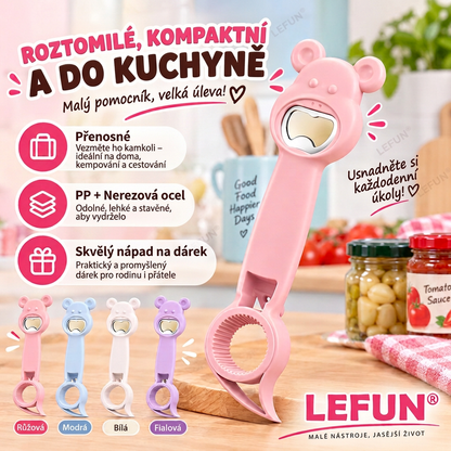 LEFUN® 4v1 otvírák 👑 – Otevřete každé víčko bez zbytečné námahy 💎
