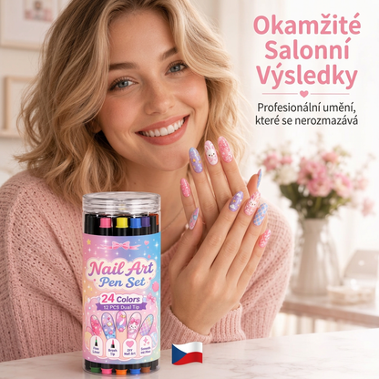 POSLEDNÍ DEN · 50% SLEVA 🌈 Sada 24 barev oboustranných per na nehty 💕
