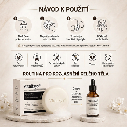 🔥🔥Vitalisys® Niacinamidové rozjasňující mýdlo pro pleť, tmavé skvrny a pihy 💆‍♀️