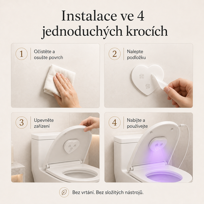 LEFUN® Chytré UVC světlo na toaletu🚽  – automatický senzor, bezdotykový provoz a USB-C nabíjení 💎