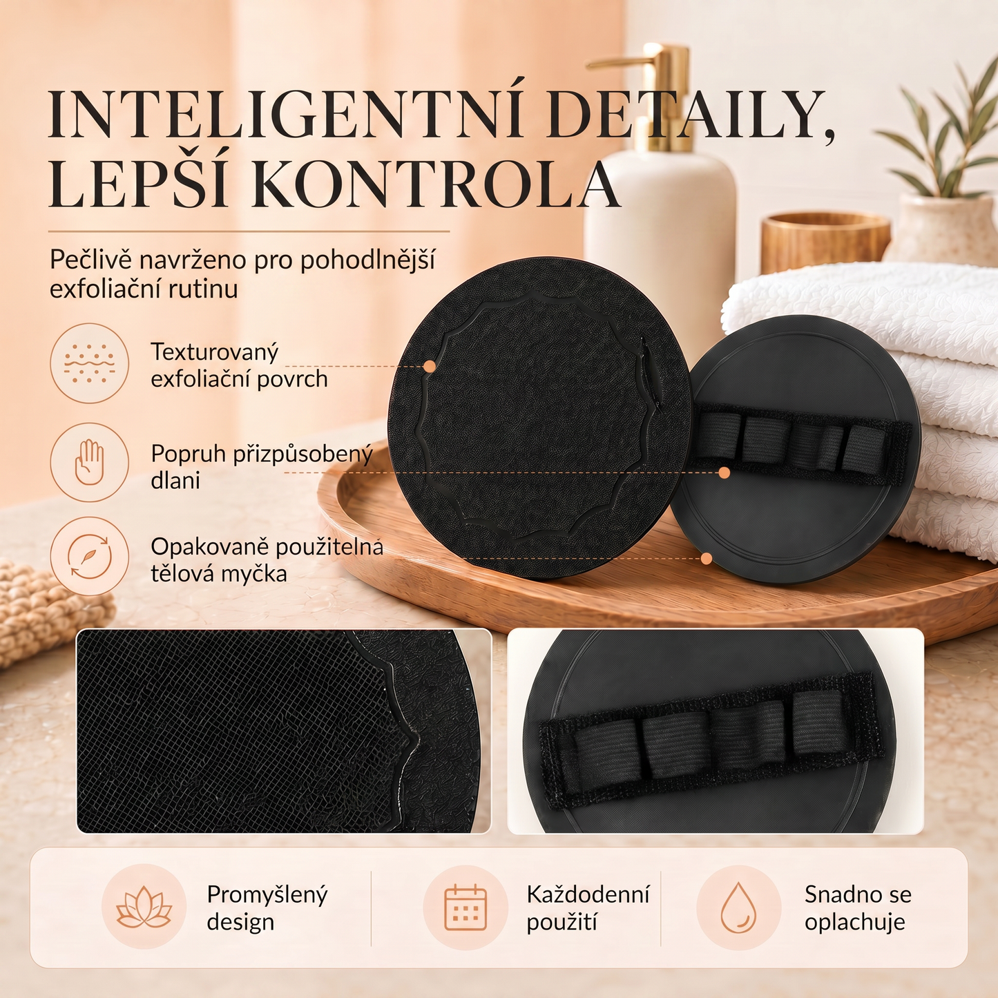 🚿 Hloubkově čisticí exfoliační tělové žínky – Jemný odstraňovač odumřelé kůže & SPA koupelnová houba 🧖‍♀️