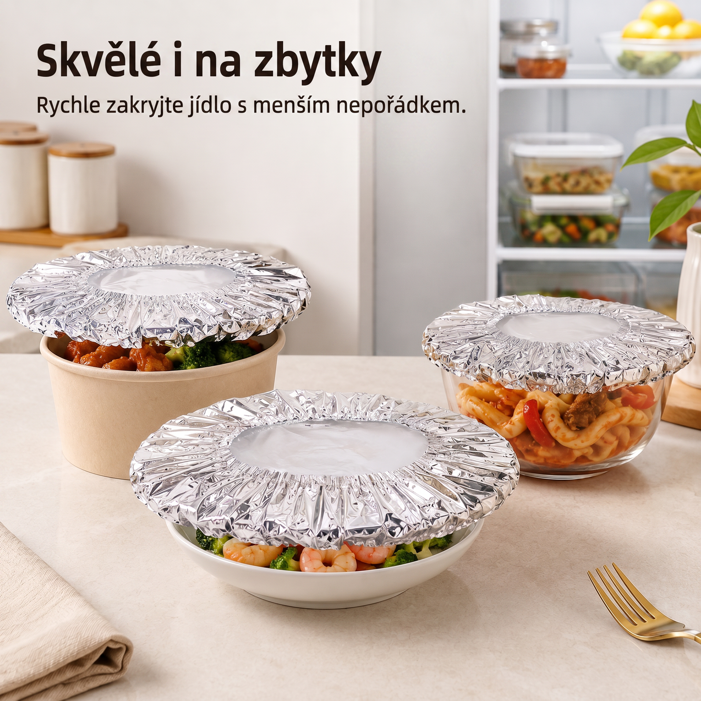 PKNEW® Skládací kryt na potraviny z hliníkové fólie | Udrží jídlo teplé, čerstvé a chráněné před ovocnými muškami 💖