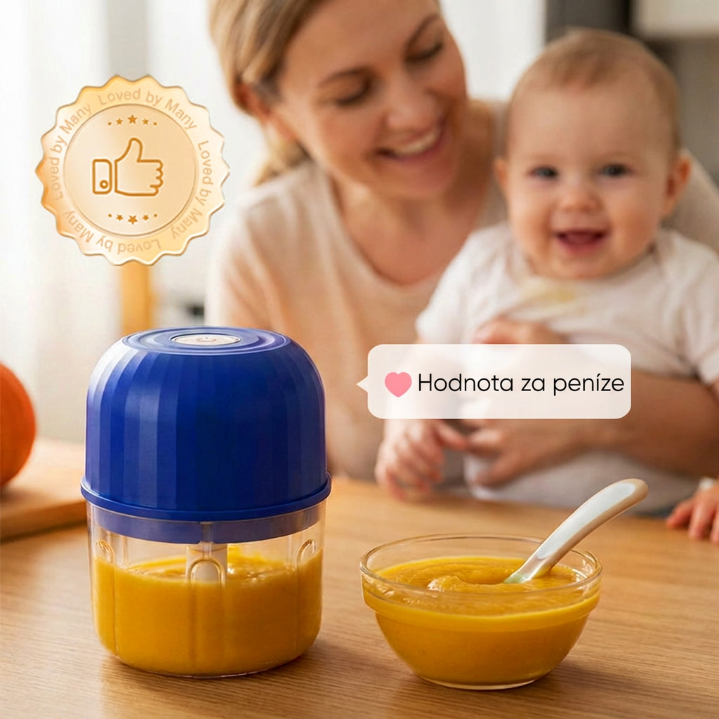 🔥🔥 Bezdrátový elektrický mini sekáček – Výkonný kuchyňský pomocník pro rychlé sekání masa, zeleniny a dětské stravy ✨