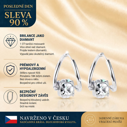 🌈 POSLEDNÍ DEN: SLEVA 90 % | 1karátové „tančící“ náušnice z moissanitu – pohodlí a třpyt, který si zasloužíte 💎