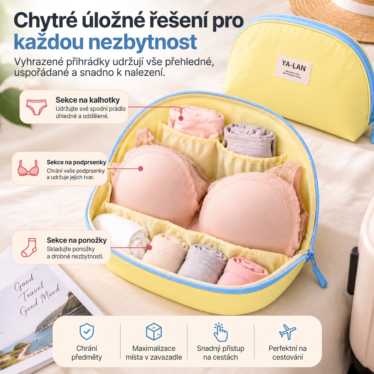⚡ POSLEDNÍ DEN · 49% SLEVA – ✨ Cestovní organizér na spodní prádlo – Podprsenky kalhotky i ponožky přehledně kdekoli 💎