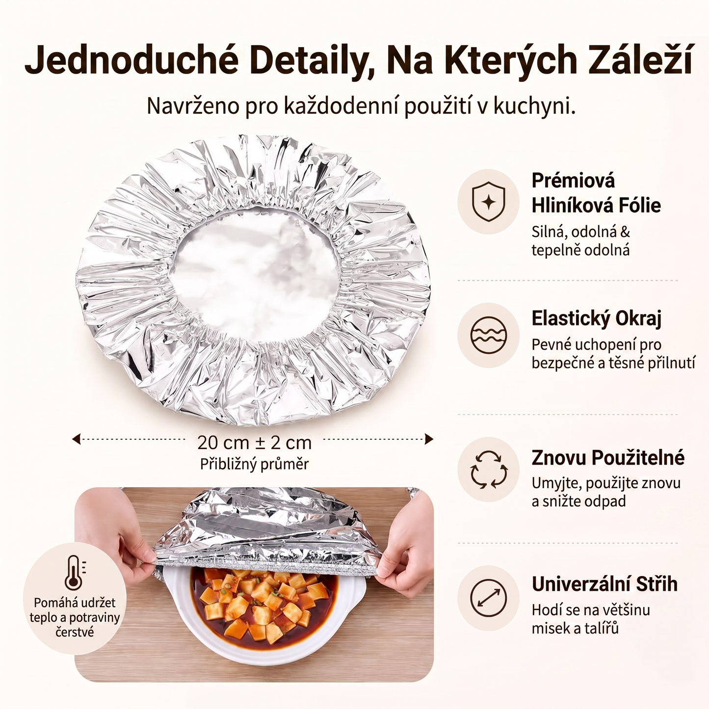 PKNEW® Skládací kryt na potraviny z hliníkové fólie | Udrží jídlo teplé, čerstvé a chráněné před ovocnými muškami 💖