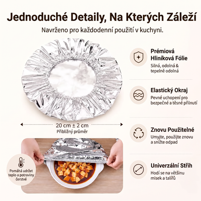 PKNEW® Skládací kryt na potraviny z hliníkové fólie | Udrží jídlo teplé, čerstvé a chráněné před ovocnými muškami 💖