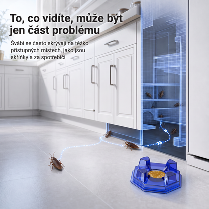 PKNEW® 🪳 Chytrá návnadová stanice proti švábům s řetězovým účinkem 🛡️ – zasáhne i skrytá ohniska, pomáhá zlikvidovat celou kolonii a chrání domácnost až 2 roky ✨