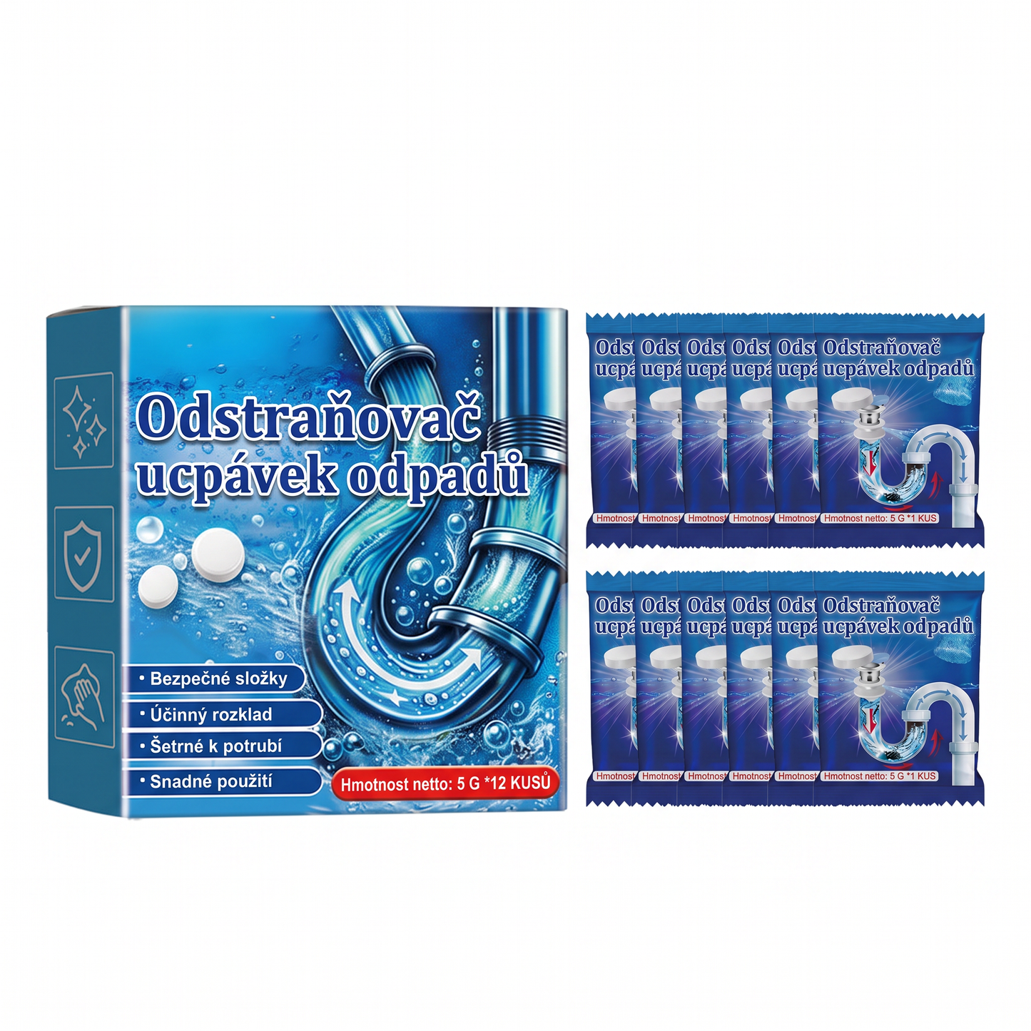 𝐏𝐊𝐍𝐄𝐖® Šumivé tablety na čištění a zprůchodnění odpadů 💧| Snadno odstraňují vlasy, mastnotu a zbytky mýdla 💎