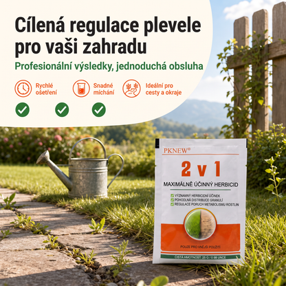 PKNEW® Granulovaný přípravek proti plevelu 2 v 1 Max Power 👑 – viditelný účinek již za 6 hodin, snadné rozmíchání ve vodě a cílené použití na spáry, cesty, ploty i štěrkové plochy 💎