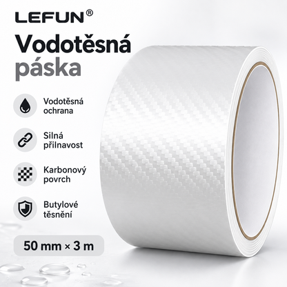 LEFUN® 💧 Extra silná vodotěsná páska – Karbonová ochranná vrstva + butylové těsnění proti zatékání a vlhkosti