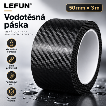 LEFUN® 💧 Extra silná vodotěsná páska – Karbonová ochranná vrstva + butylové těsnění proti zatékání a vlhkosti