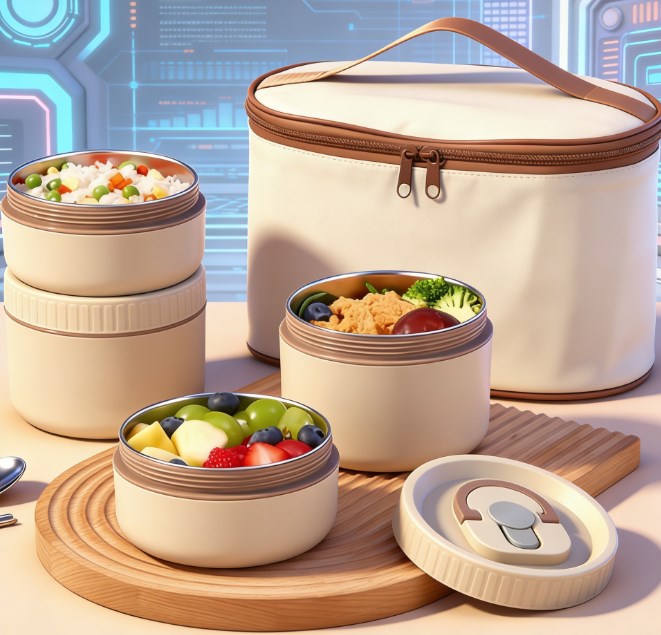 Double-Wall Vacuum Insulated Food Flask - 304 Stainless Steel Leak-Proof Bento Box - Premium Thermal Lunch Jar for Keeping Food Hot or Cold for Hours