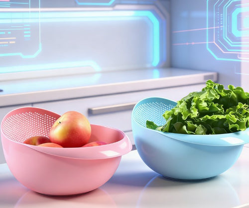 Durable Food-Grade Plastic Drain Basket - BPA-Free Rice Filter Bowl & Fruit Colander - Heavy-Duty Kitchen Organizer for Washing, Straining & Storage