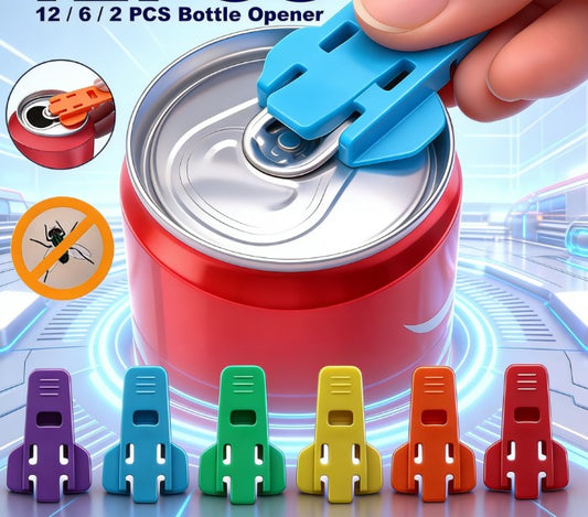 Ergonomic Easy Can Opener for Long Nails - Manual Soda Can Lid Remover & Protector - Effortless Beverage Bottle Opener for Kids, Seniors & Arthritis Hands