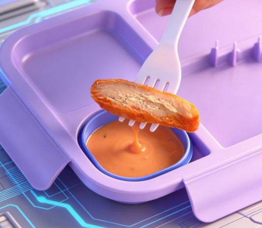 Leak-Proof Bento Lunch Box for Kids & Adults - 3-Compartment Microwaveable Meal Prep Container - Kawaii School Lunch Box with Built-in Utensils - BPA-Free