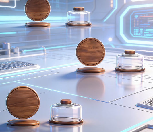 Round Wooden Cake Stand with Clear Glass Dome - Natural Wood Serving Tray for Pastries, Desserts & Cheese - Elegant Cake Display Plate for Dining Room & Weddings