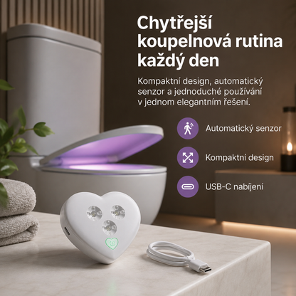LEFUN® Chytré UVC světlo na toaletu🚽  – automatický senzor, bezdotykový provoz a USB-C nabíjení 💎