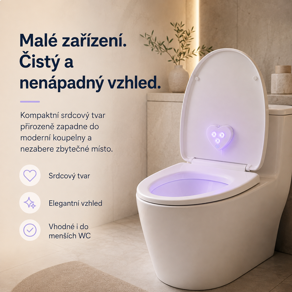 LEFUN® Chytré UVC světlo na toaletu🚽  – automatický senzor, bezdotykový provoz a USB-C nabíjení 💎