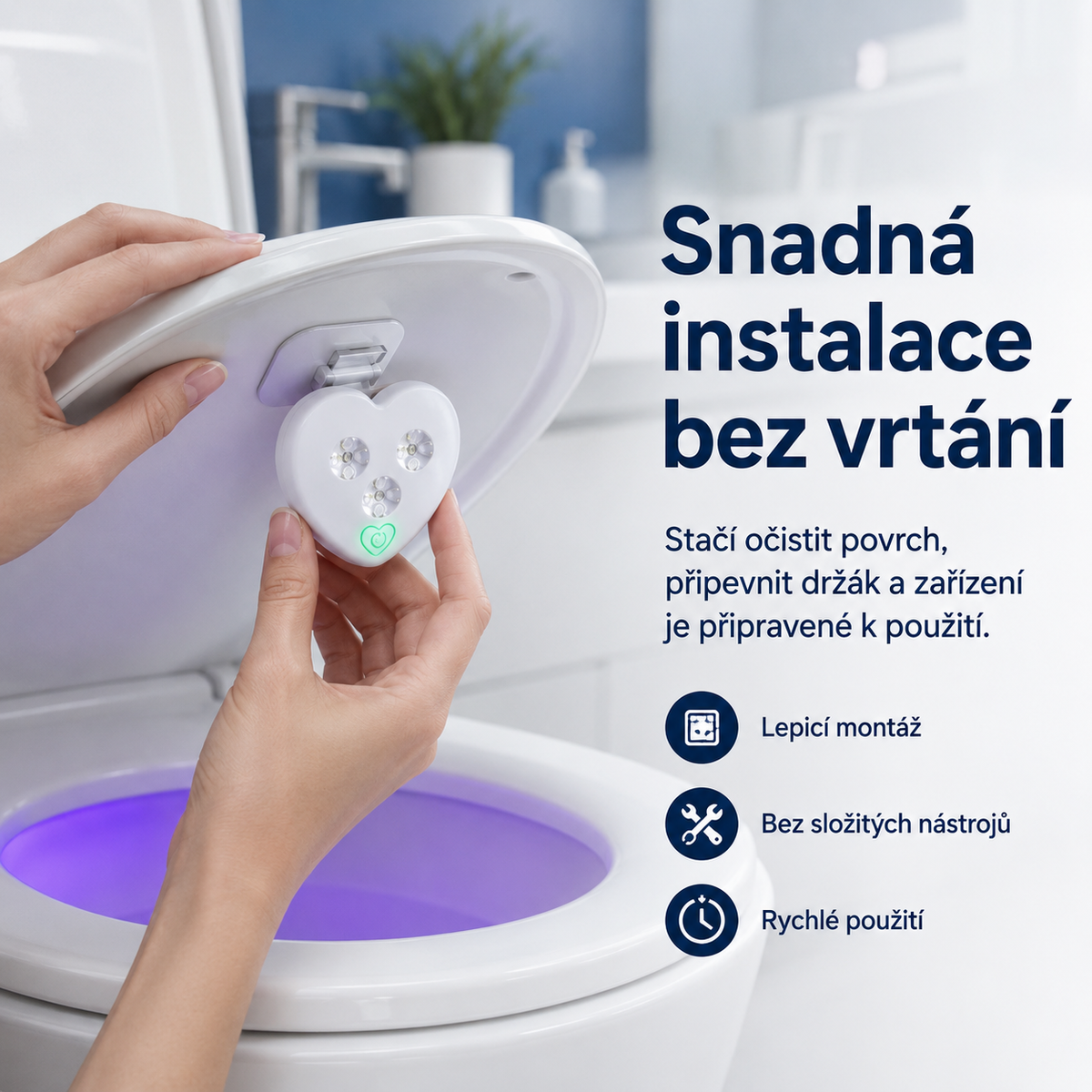 LEFUN® Chytré UVC světlo na toaletu🚽  – automatický senzor, bezdotykový provoz a USB-C nabíjení 💎